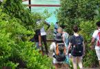 Hikers on the Anse Major Trail