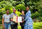 Handing Over of Benches to CEO Cedras