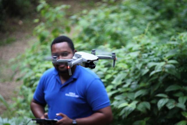 SPGA Staff handling the drone